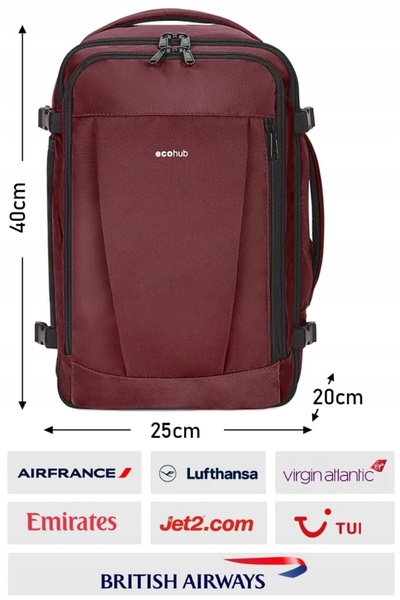 NO BRAND RYANAIR Rucsac de călătorie, bagaj de mână 40x20x25cm 20L pentru avi...