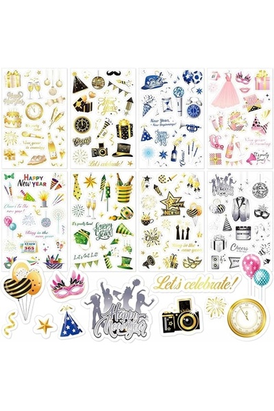 NO BRAND Autocolante de Anul Nou 2025, 24 de coli, pentru scrapbooking și cad...