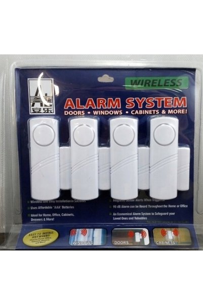 NO BRAND Alarmă pentru ușă/fereastră, kit 4 piese Senzor de alarmă antiefracț...