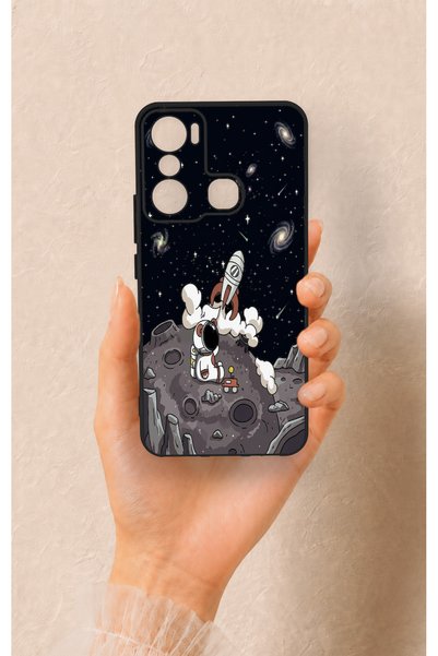 Vip Case Infinix Hot 20I Compatible Space Astronaut Patterned Silicone Case