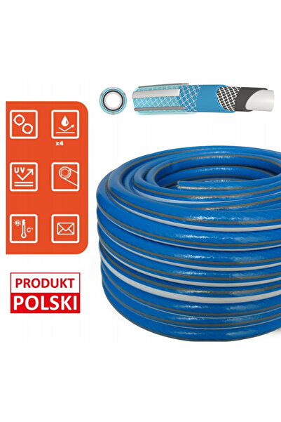 Bradas Furtun de grădină din cauciuc 1/2 " 50m 6 straturi, set cu pistol de s...
