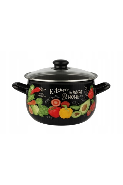 NO BRAND Oală emailată, cu margini întărite, 6,2 l, 24 cm, Kitchen