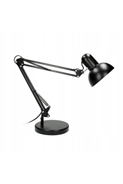 Virone Lampă de birou DEON, pentru masă de desen școlară, înaltă, E27 60W, Negru