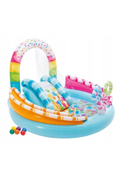 Intex Loc de joacă gonflabil cu piscină pentru copii, piscină exterioară cu t...