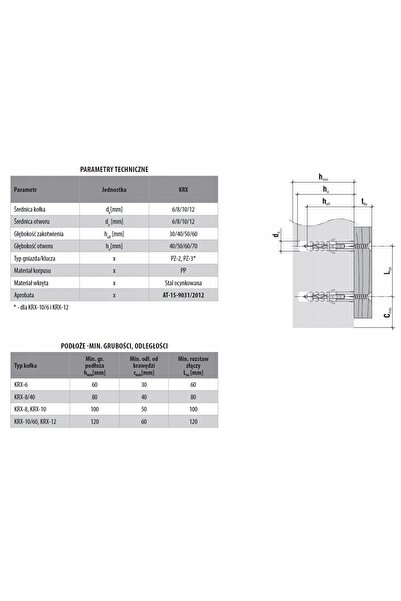 Wkret-Met Roți de expansiune 10x60 CU ȘURUB 6x60 CONIC PZ3 DYBLE 100 bucăți K...