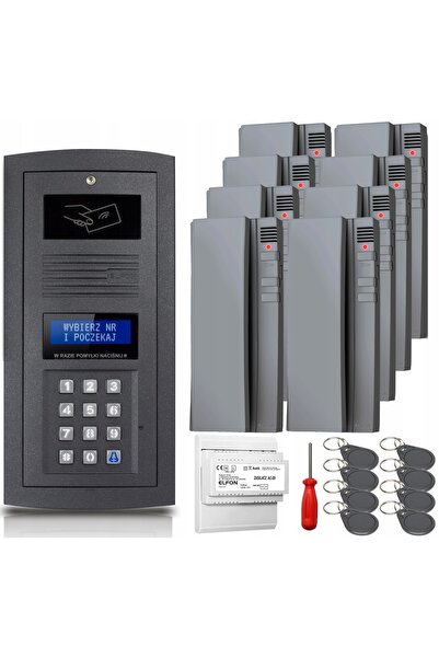 Elfon Set interfon digital OP-255R-G, montaj la suprafață, pentru intrare, 8x...