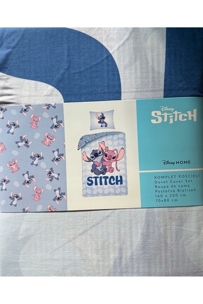 NO BRAND Halantex Lilo Stitch Set de lenjerie de pat 160 x 200 70 x 80 Bumbac...