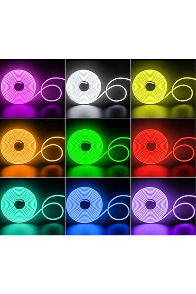 NO BRAND Bandă LED 6M tip neon 5050 RGB, controlabilă prin aplicație Bluetoot...