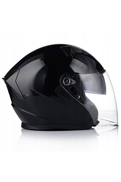 NO BRAND AWINA JK528 Cască Moto Jet Deschisă Neagră ECE22R06 (L)