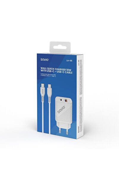 NO BRAND Încărcător de perete + Cablu USB Tip C SAVIO LA-05 QC Power Delivery...