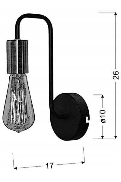 NO BRAND Lampă HERPE 1X60W E27 Negru