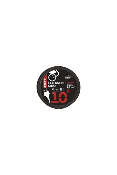 NO BRAND Cablu prelungitor 1 priză 10m 3× 2,5mm cauciuc IP44 P01710R