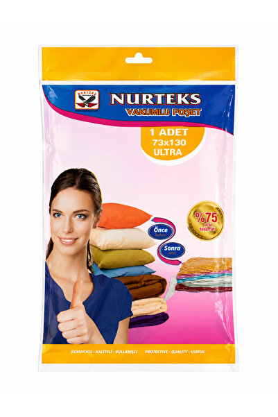 Nurteks Vakumlu Poşet 73x130 cm Ultra 1 Adet – Yorgan Battaniye Kıyafet Sakla...