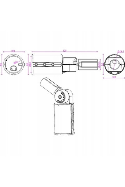 NO BRAND Braț de extensie reglabil cu adaptor, suport pentru stâlp de ilumina...