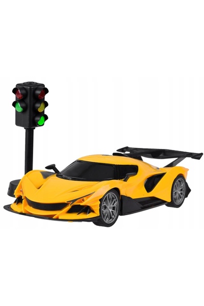 Jokomisiada Mașină sport cu telecomandă + volan + dispozitiv de semnalizare R...