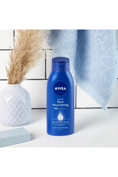 NIVEA 4 x Lapte de corp nutritiv, 400 ml