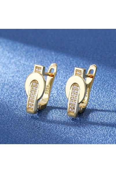 Choice golod color 925 Sterling Silver Zirconia Small Hoop Earring For Girls ...