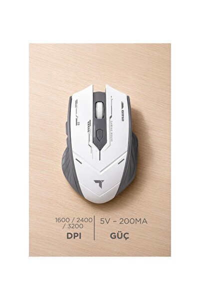 RAYTENG Mouse Çift Modlu Sessiz Kablosuz Oyuncu Fare TM20 Siyah Sarı
