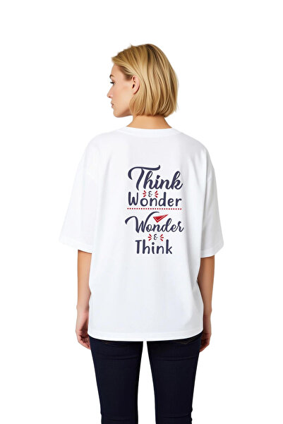 PayBuy Women's Oversize T-Shirt Creativity Themed Printed Relaxed Fit Short S...