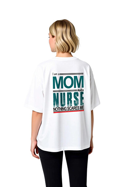 PayBuy تي شيرت نسائي كبير الحجم مطبوع عليه Nurse Mom مصنوع من القطن بنسبة 100...
