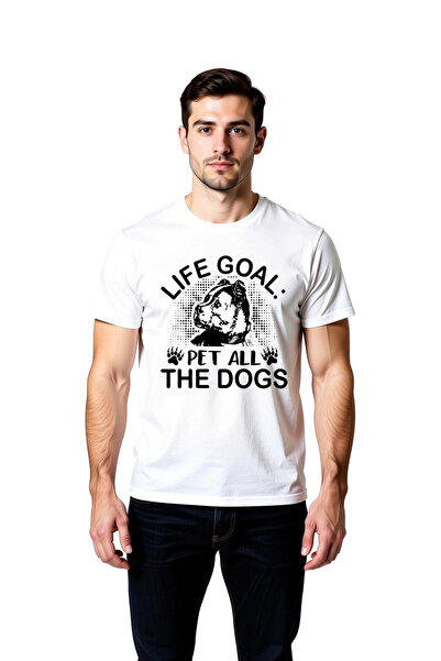 PayBuy Men's Life Goal for Dog Lovers Printed Relaxed Fit Short Sleeve Cotton...