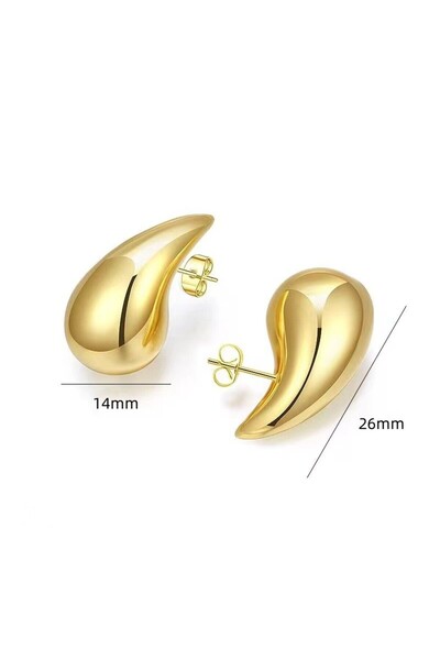 Choice1 Gold Medium 925 Sterling Silver Hollow Water Drop Earrings European A...