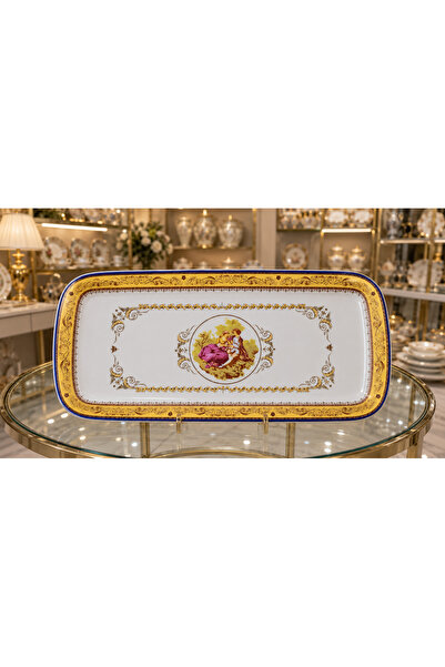 Generic Brand Esterhomedecor Set of 2 Porcelain Rectangular Presentation Plates