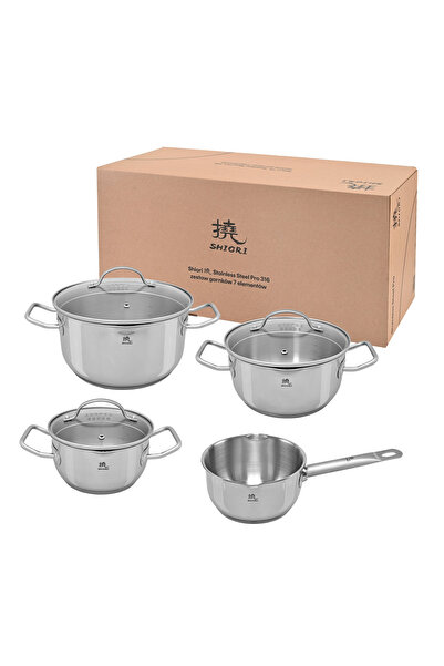 Shiori Set de vase de gătit prin inducție Steel Series Pro 316, 7 piese