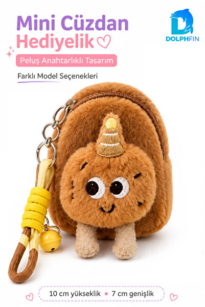 DolphFin Plush Mini Wallet with Keychain and Zipper Coin Bag Children's Gift ...