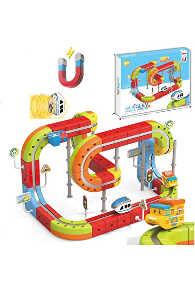 OEM Set tren cu traseu magnetic si circuit 3D - 98 piese