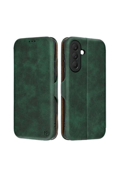 Techsuit Husă pentru Samsung Galaxy A36 5G, Safe Wallet Plus, negru - verde