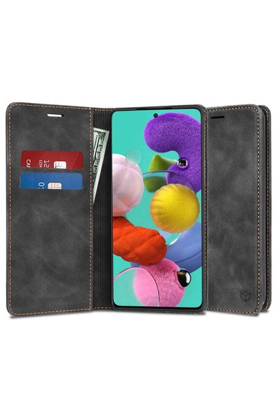 Techsuit Case for Samsung Galaxy A51 4G, Confy Cover, black - black