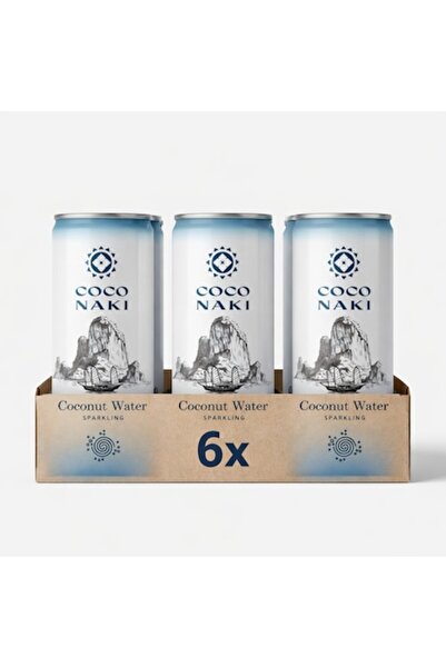COCO NAKI COCONAKI Apă de cocos carbogazoasă, 6 doze x 320ml