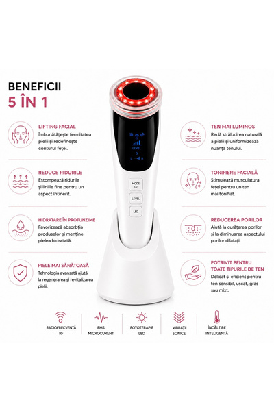 NewEvo Aparat profesional de lifting facial NewEvo ®   RF Beauty Pro 5 în 1, ...