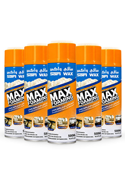 SAFI WAX Combo 5 pcs SFW-80 Max Foaming Multi Purpose Cleaner Spray 500ml For...