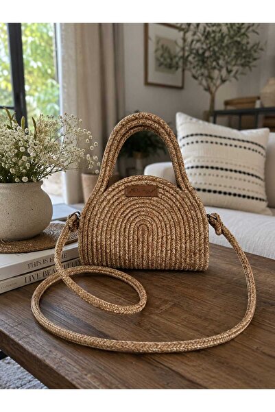 MTG JÜT TASARIM Menekşe Model Bag Jute Rope Strap Stylish Use Crossbody Bag