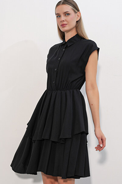 Bigdart Women's Zero Sleeve Fold Dress 2622 - Black