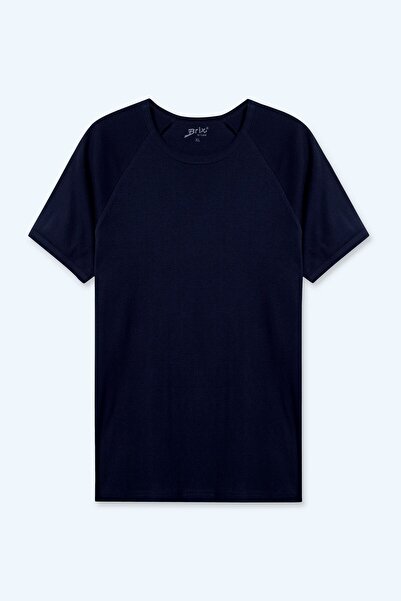 Brix Men's 100% Cotton Raglan Sleeve T-Shirt Navy Blue