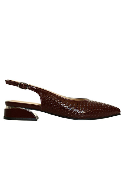 Platin Burgundy Patent Leather Women's Heeled Shoes