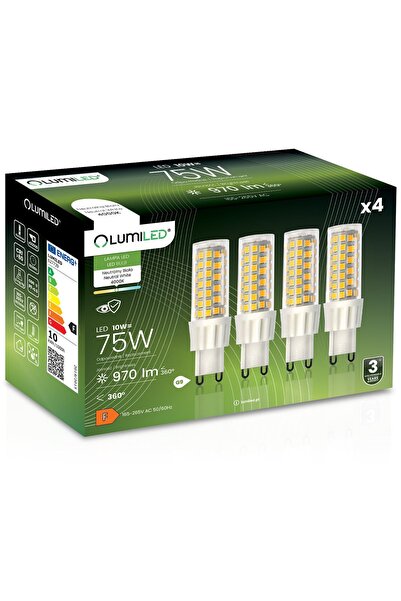 Lumiled 4x Bec LED G9 tip capsulă 10W = 75W 970lm 4000K Neutru 360 °