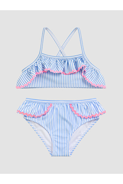 LC Waikiki Bikini de fete cu volane și dungi