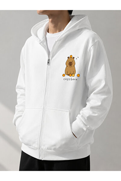 COMANCHERO Unisex Capypara Printed Zippered Sweatshirt