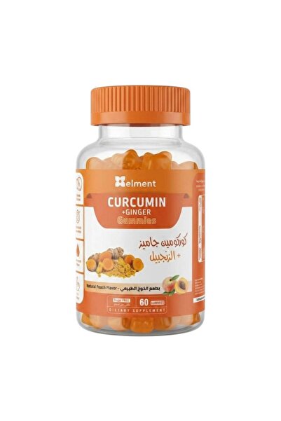 Elment Curcumin + Ginger Gummies – Natural Peach Flavor Joint Support & Suppl...
