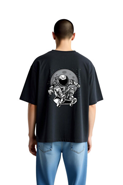 PayBuy Space Skateboard Design Printed Men's Oversize T-Shirt