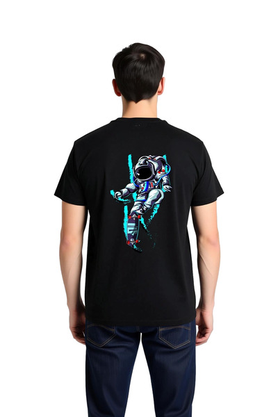 PayBuy Men's Skateboarding Astronaut Printed T-Shirt Shining Traces Detailed ...