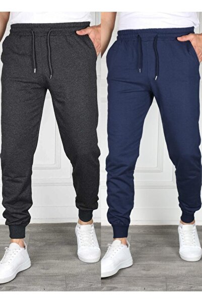 TORUK MAKTO Set of 2 Unisex Ribbed Leg Sweatpants Jogger Comfortable Fit Dail...