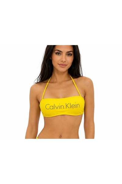 Calvin Klein THE BACK BANDEAU RP AMARILLIS sarı kadın bikini üstü