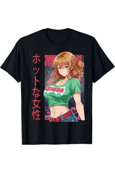 NOURAM Premium Cotton Tee Anime Girl Kawaii Waifu Aesthetic Japanese Woman T-...