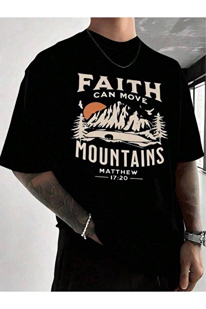 LİNA06 Faith Can Move Mountains-Shirt -% Heavyweight Cotton-Shirt, Casual Sho...