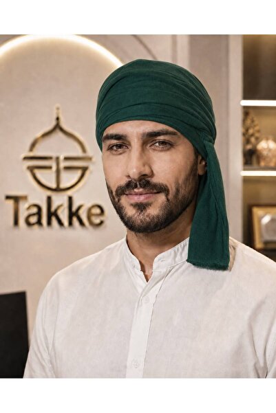 Takke Erkek Dolamalı Sarık - 30X240 Geleneksel Sarık Kumaşı Namaz Hac Umre Ca...